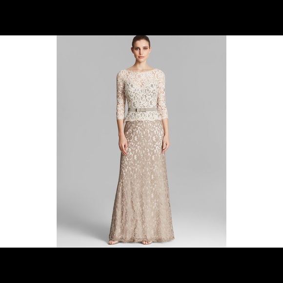 Tadashi Shoji Dresses & Skirts - TADASHI SHOJI Two toned Lace colorblock gown